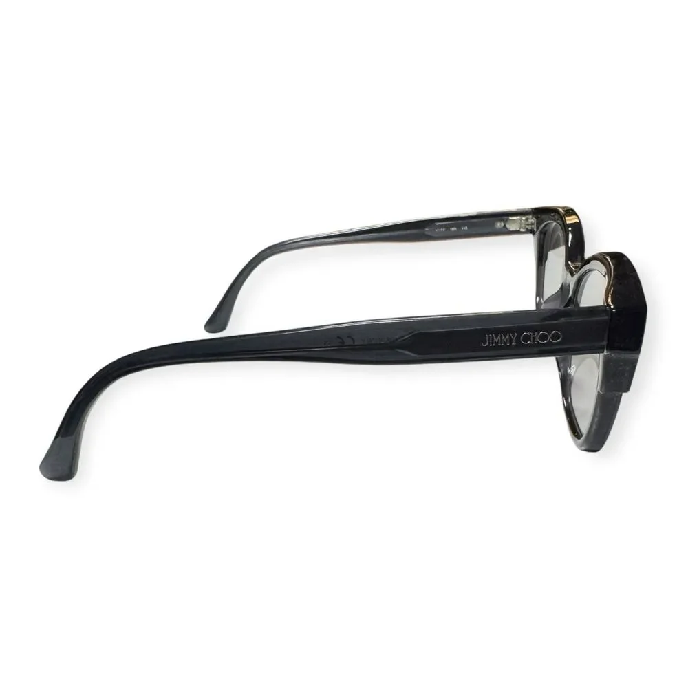 Jimmy Choo JC177 Eyeglasses Cat Eye‎ Dark Gray Silver Glitter Frames 51-17-145mm